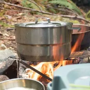 camping cookware for woodfire