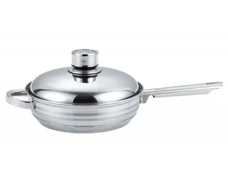Heavy bottom stainless steel pan