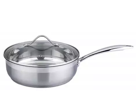 Large stainless steel saucepan
