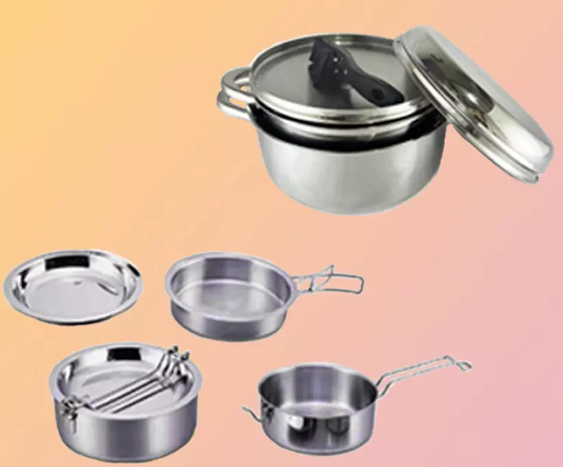 stainless steel camping cookwares at Mars cookware