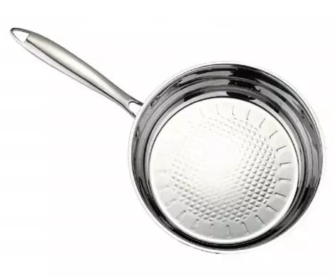 Uncoated stainless steel frying pan