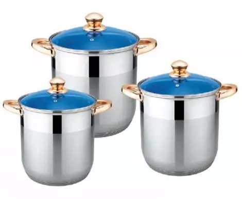 large stainless steel pot set