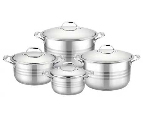 Stackable stainless steel cookware