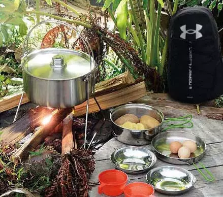stainless steel camp cookware for hiking 1