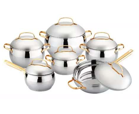 Stainless steel copper bottom cookware