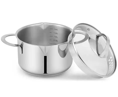 stainless steel pot with strainer lid